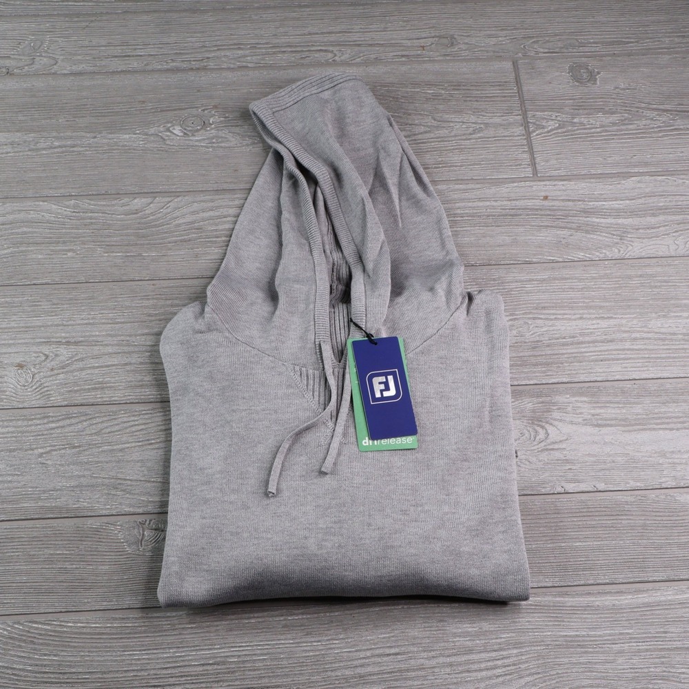 NWT FootJoy Drirelease Wool Blend Sweater Hoodie Men's 2XL XXL Heather Grey